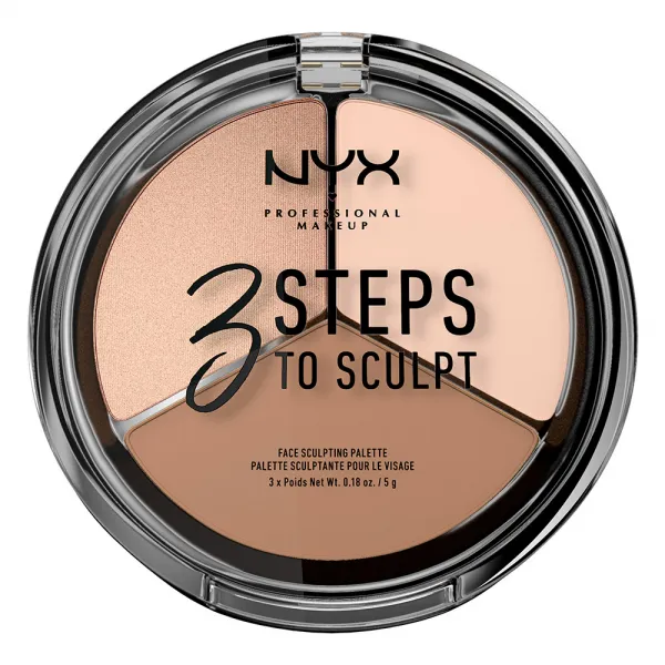 NYX Professional Makeup púdrová contour paleta - 3 Steps To Sculpt Face Sculpting Palette – Fair (3STS01)