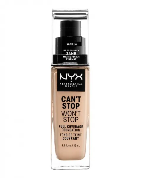 NYX Professional Makeup tekutý make-up - Can't Stop Won't Stop Full Coverage Foundation - Vanilla