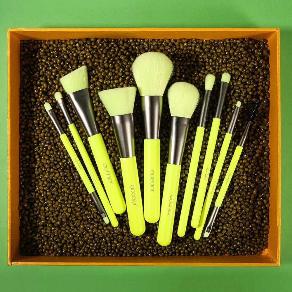 Docolor sada štetcov 10pcs Neon Makeup Brush Set (N1001) // Poškodený tovar