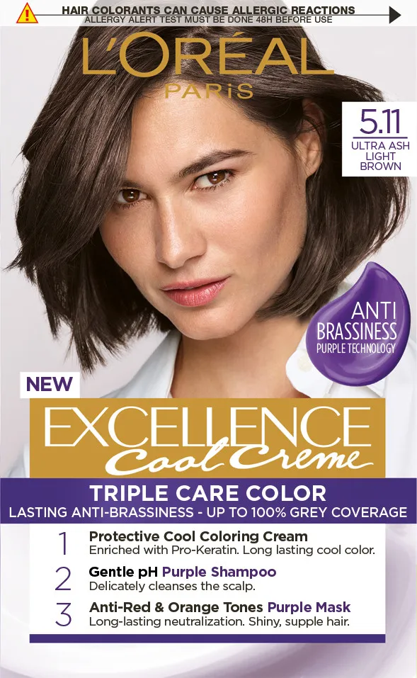 L’Oréal Paris farba na vlasy- EXCELLENCE Cool Cremes - 5.11 Ultra Ash Light Brown