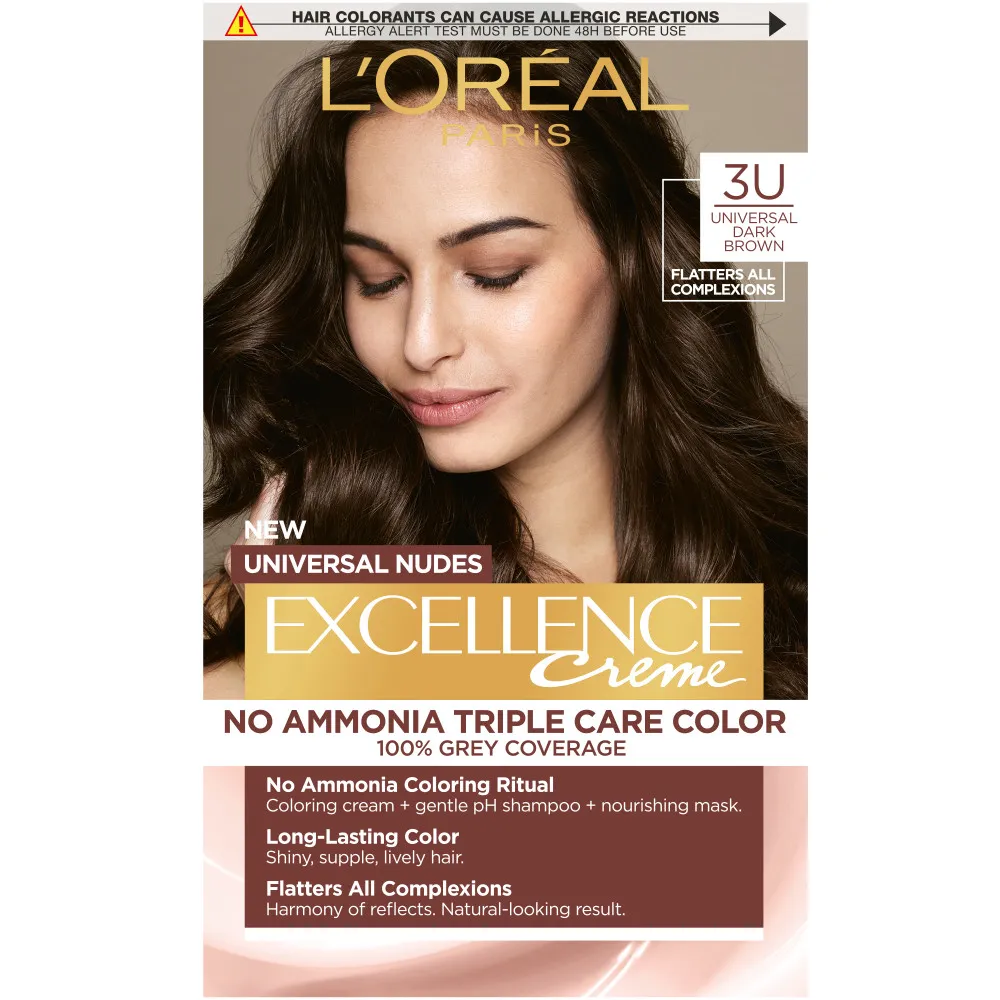 L’Oréal Paris farba na vlasy - EXCELLENCE Nudes - 3U Universal Dark Brown